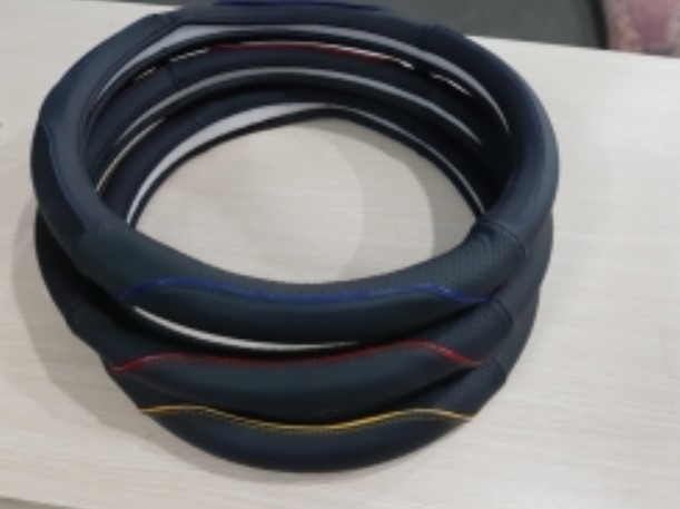 Genuine leather car steering wheel cover